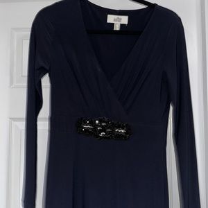 badgley mischka navy Dress
